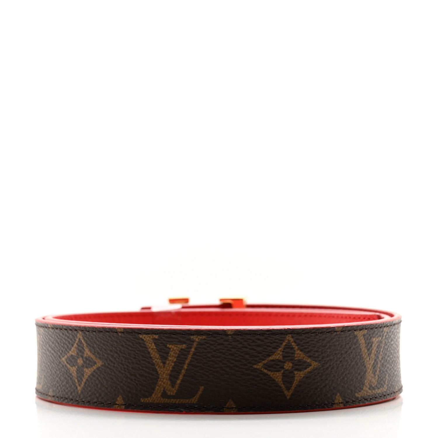 Louis Vuitton Monogram 30mm LV Initiales Reversible Belt 80 32 Red 3 of 11