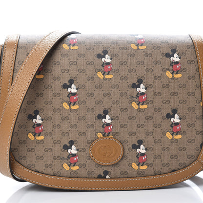 Gucci X DISNEY Mini Vintage GG Supreme Monogram Mickey Mouse Small Flap Messenger Bag Beige Vintage Sun Oil 8 of 13
