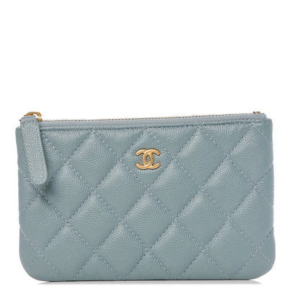 Chanel Iridescent Caviar Quilted Small Cosmetic Case Light Blue 1 of 7
