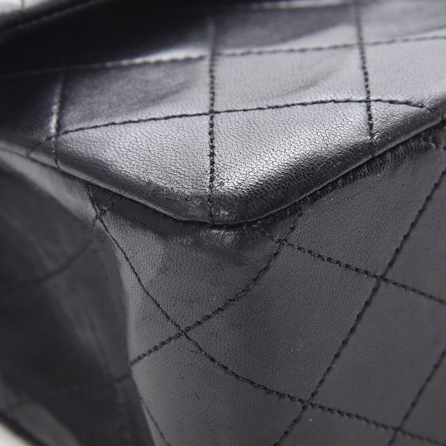 Lambskin Quilted Medium Double Flap Bag Black
