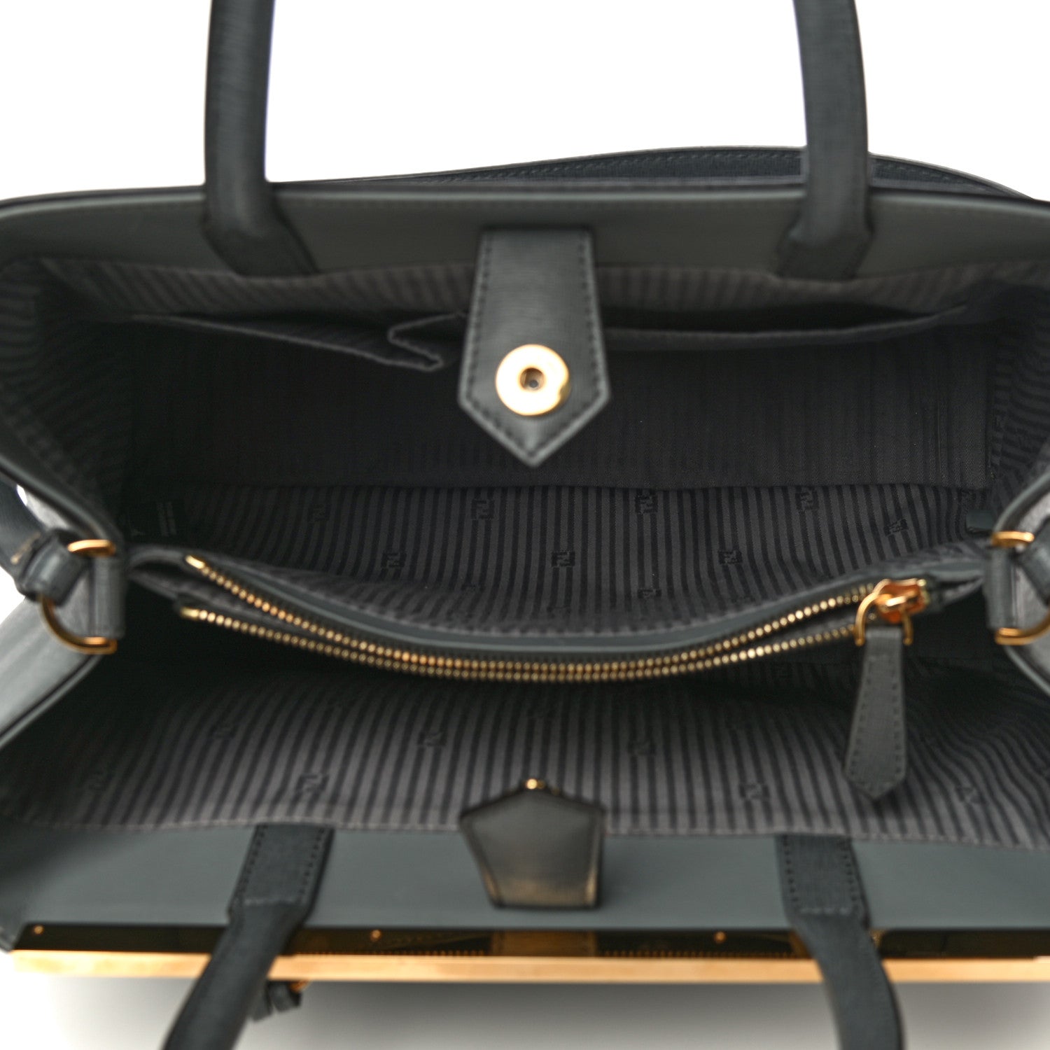 Fendi Vitello Elite Regular 2Jours Tote Grey 4 of 11