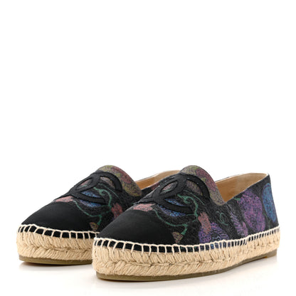 Chanel Denim Grosgrain CC Espadrilles 41 Grey Multicolor 3 of 8