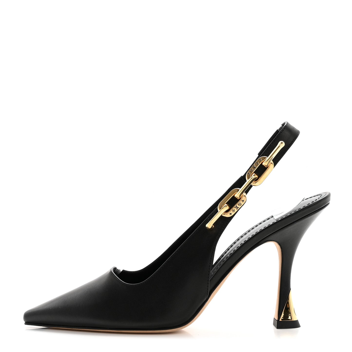 Calfskin Sparkle Slingback Pumps 38 Black