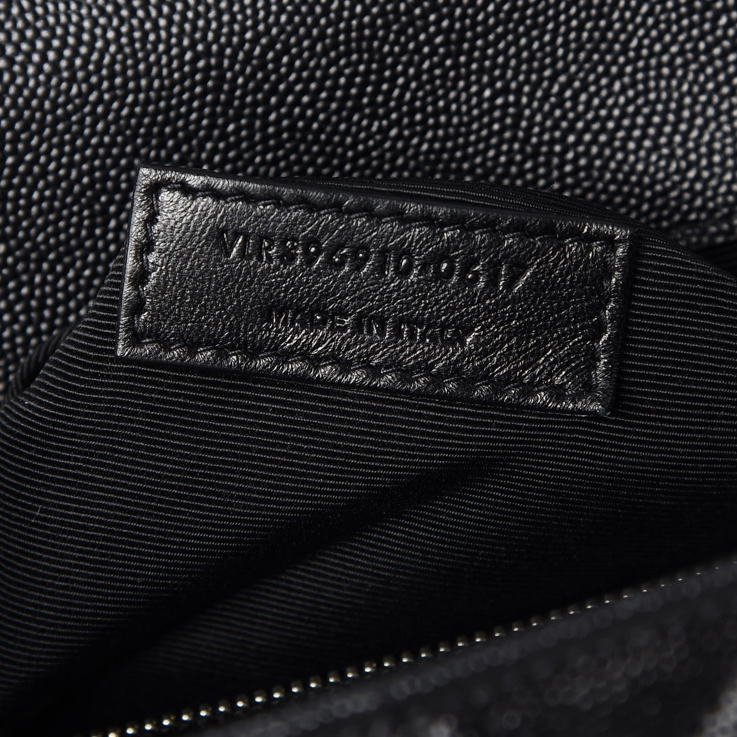 Grain De Poudre Matelasse Chevron Large Monogram Satchel Black
