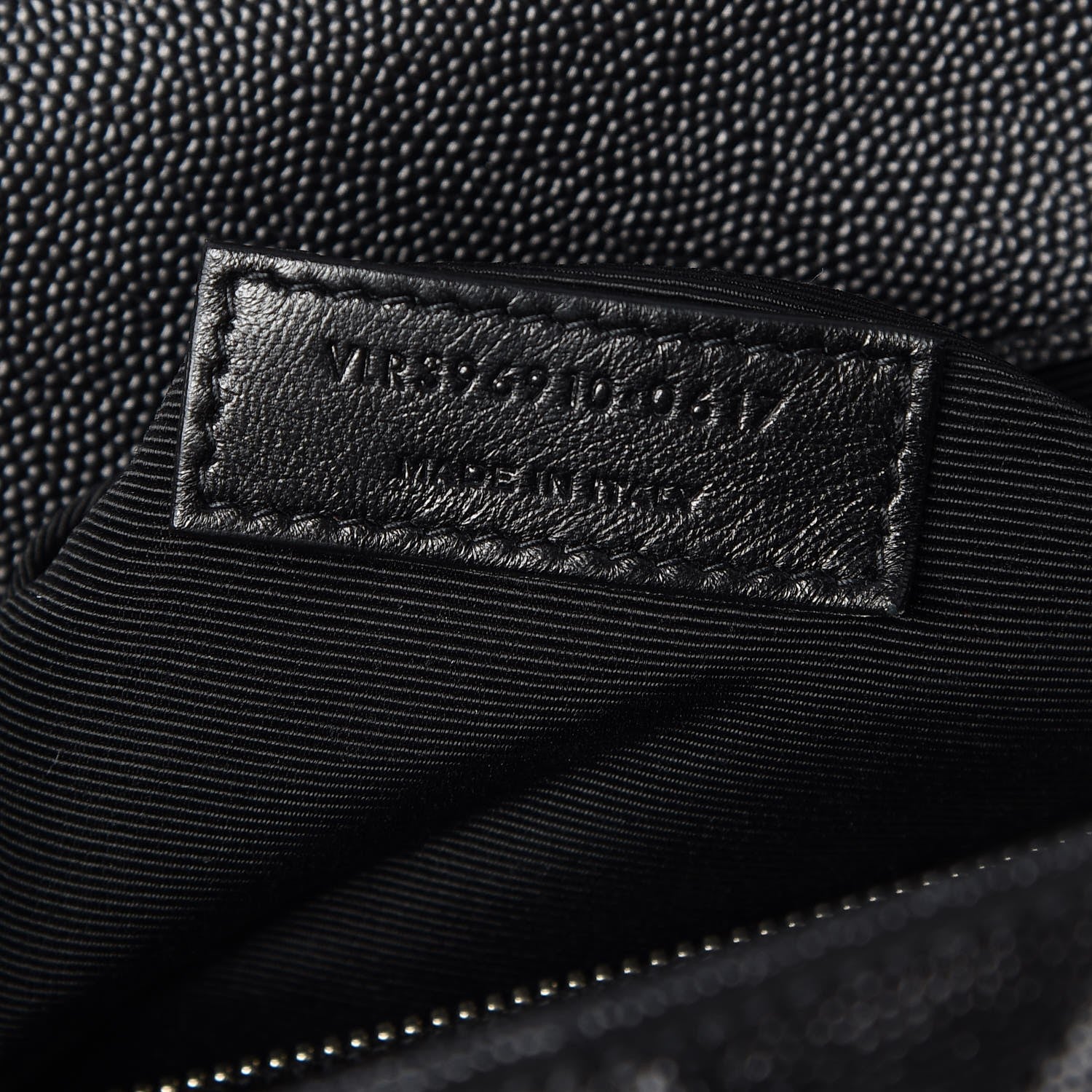Saint Laurent Grain De Poudre Matelasse Chevron Large Monogram Satchel Black 7 of 7
