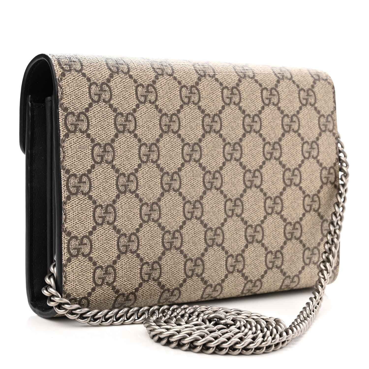 Gucci GG Supreme Monogram Mini Dionysus Chain Wallet Beige Black 2 of 11