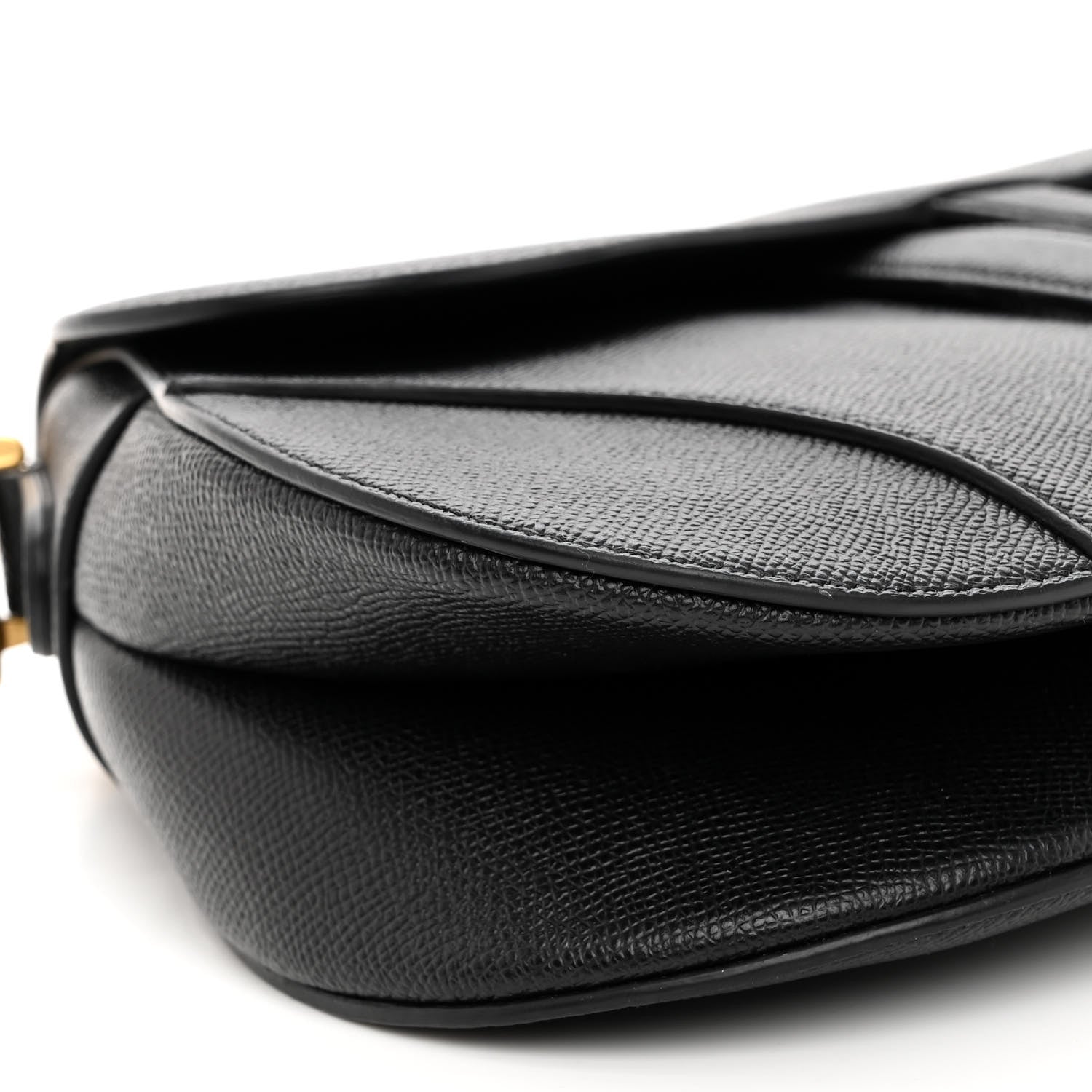 Christian Dior Grained Calfskin Saddle Bag Black 8 of 9