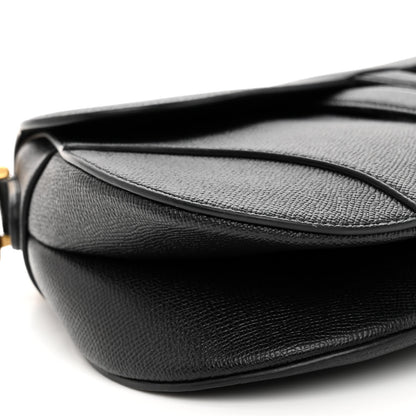 Christian Dior Grained Calfskin Saddle Bag Black 8 of 9