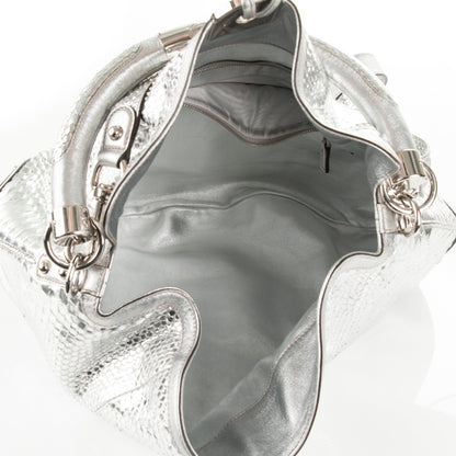 Gucci Python Large Indy Top Handle Hobo Silver 6 of 8