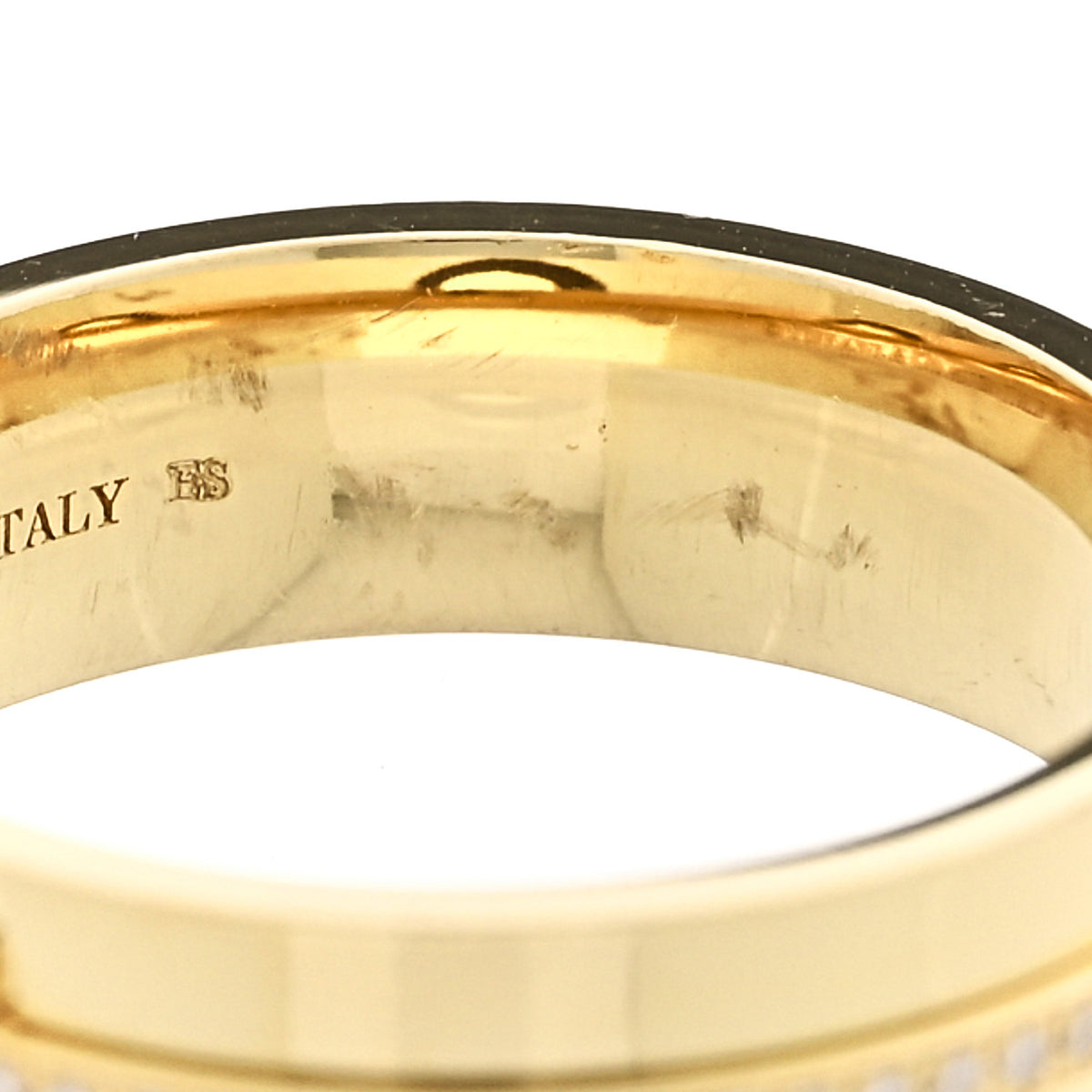 Tiffany 18K Yellow Gold Diamond Wide T Two Ring 54 7 5 of 6
