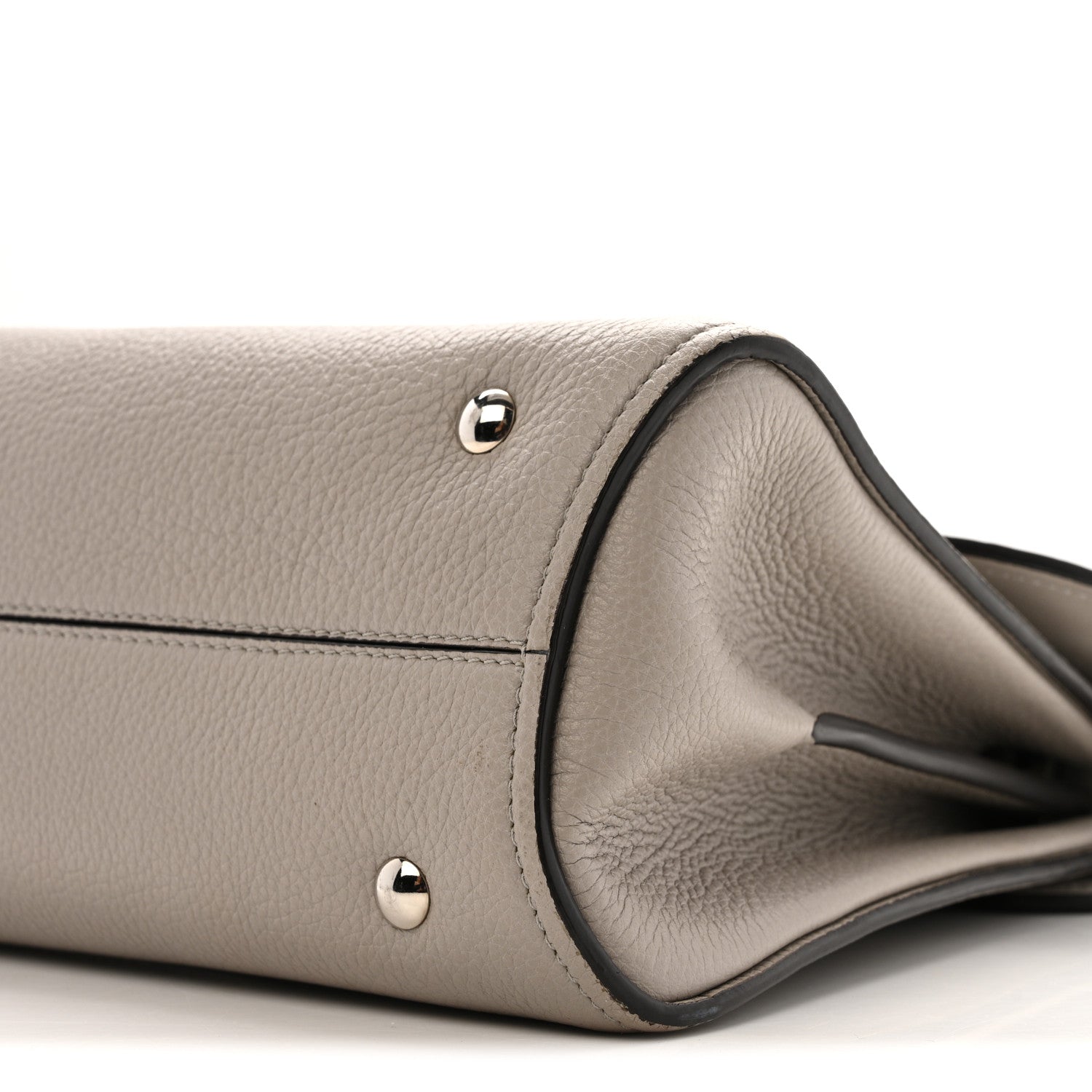Salvatore Ferragamo Calfskin Small Margot Top Handle Satchel Grey 9 of 10