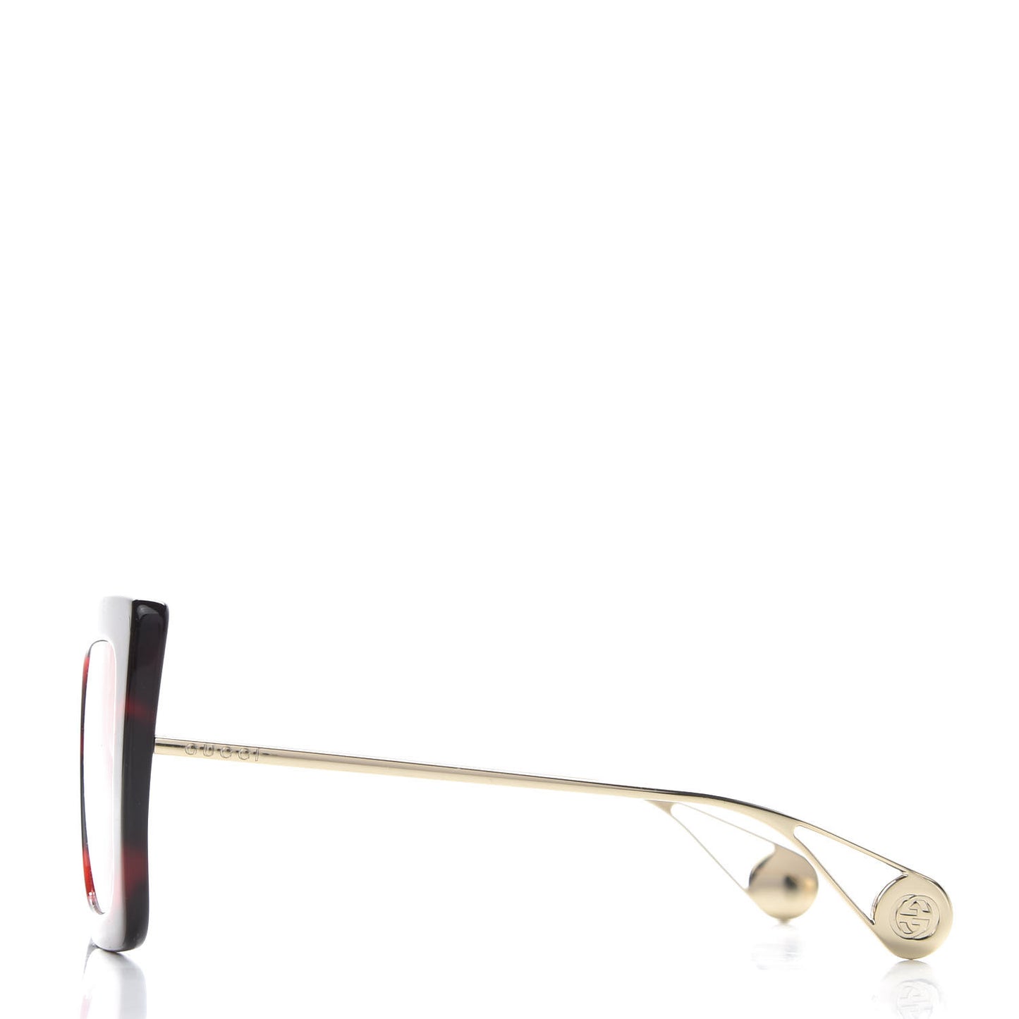 Acetate Oversize Square Frame GG0435S Sunglasses Red Havana