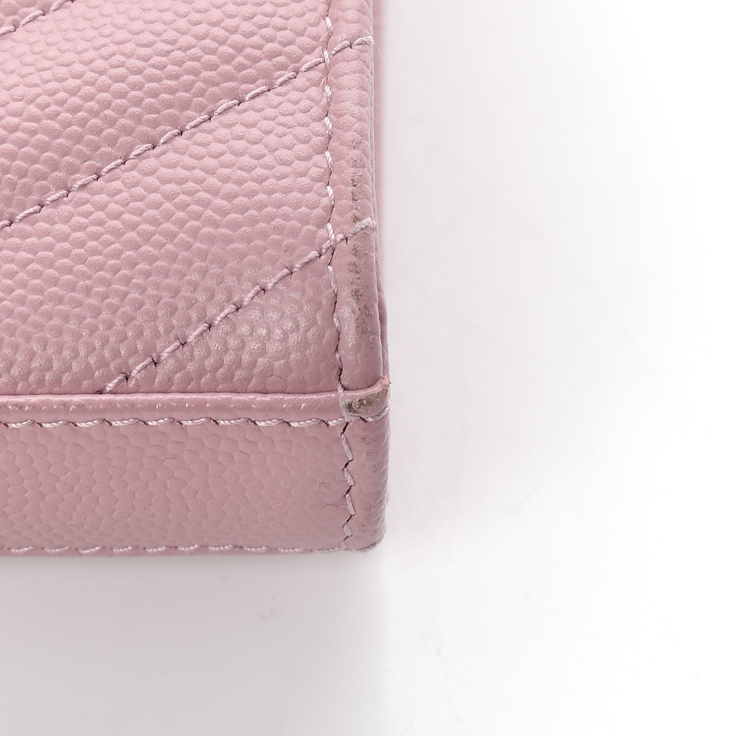 Grain De Poudre Matelasse Chevron Monogram Chain Wallet Tender Pink