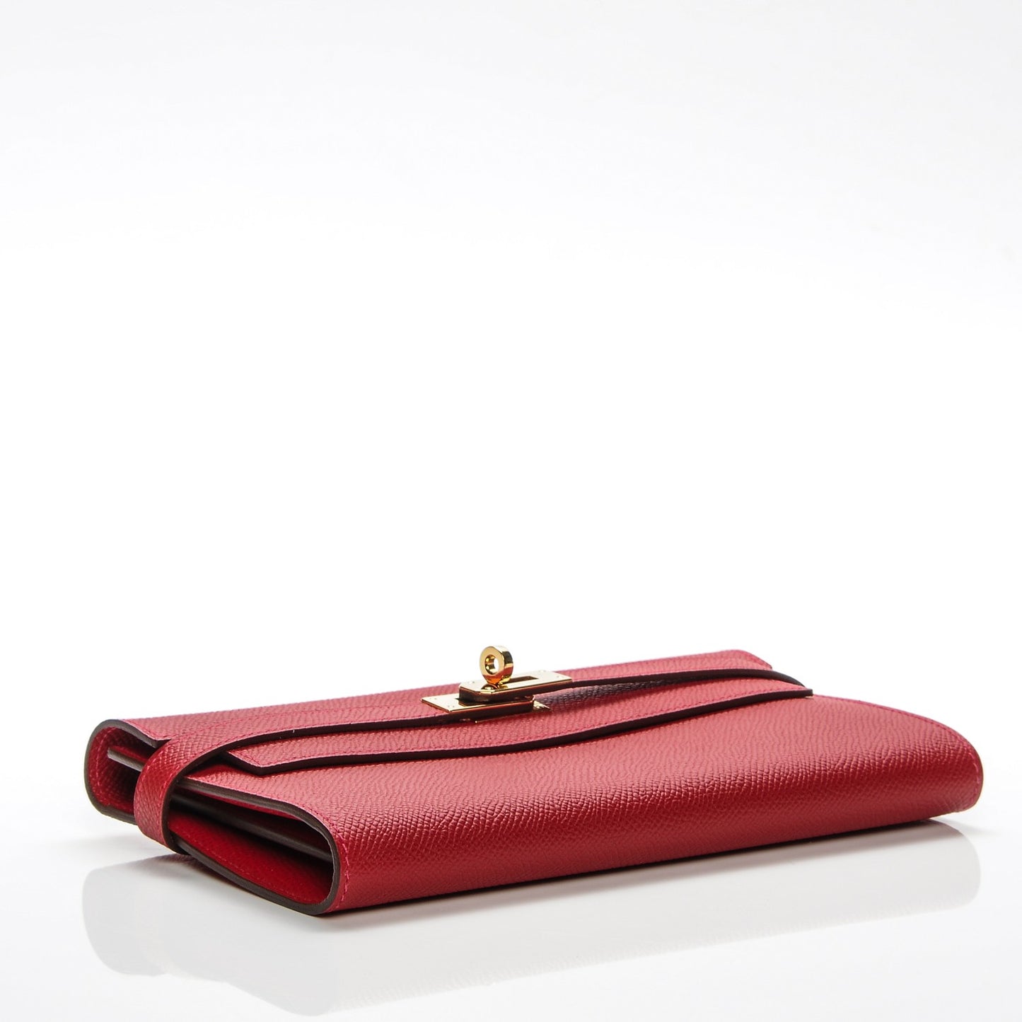 Epsom Kelly Longue Wallet Rouge Casaque
