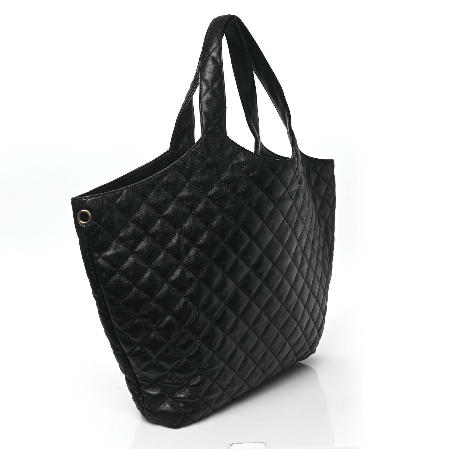 Saint Laurent Lambskin Quilted Maxi Icare Shopping Tote Black 4 of 13