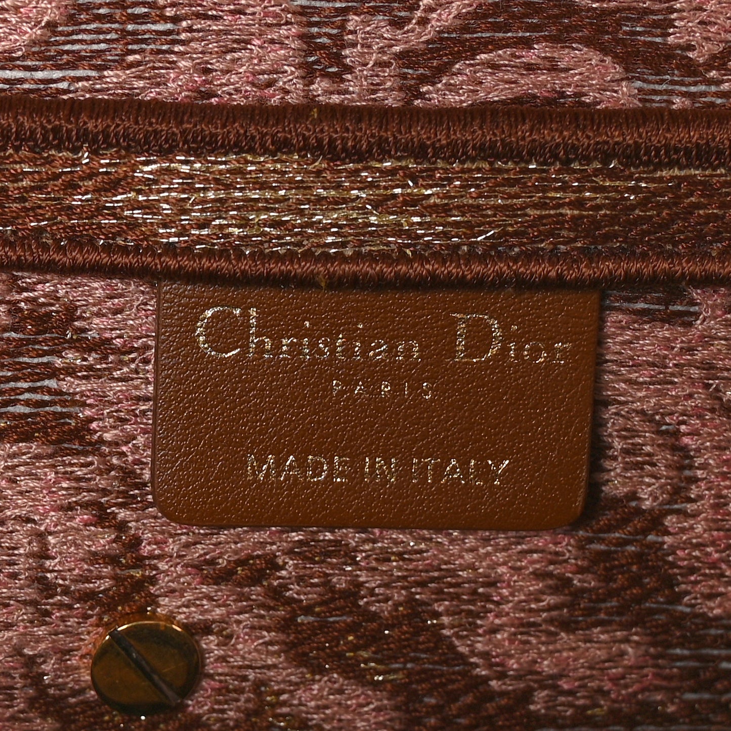 Canvas Embroidered Dioriviera Saddle Bag Metal Rose