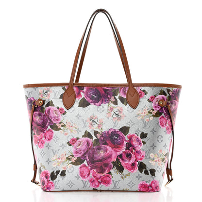 Louis Vuitton Metallic Monogram LV Garden Neverfull MM Silver 3 of 10