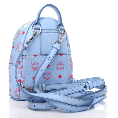 MCM Visetos X-Mini Stark Bebe Boo Backpack Blue Bell 2 of 10