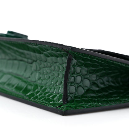Christian Louboutin Calfskin Alligator Embossed Elisa Baguette Green 10 of 10