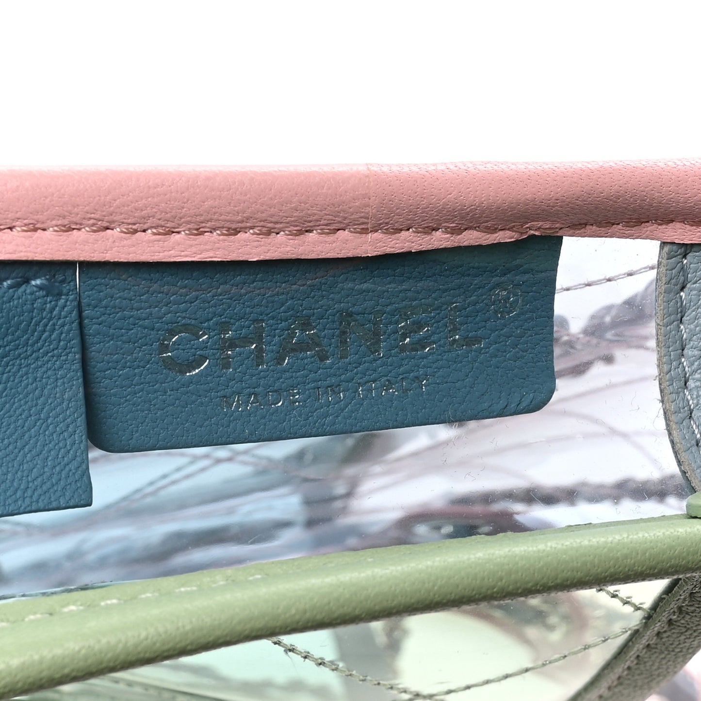 Lambskin PVC Quilted Mini Coco Splash Flap Blue Green