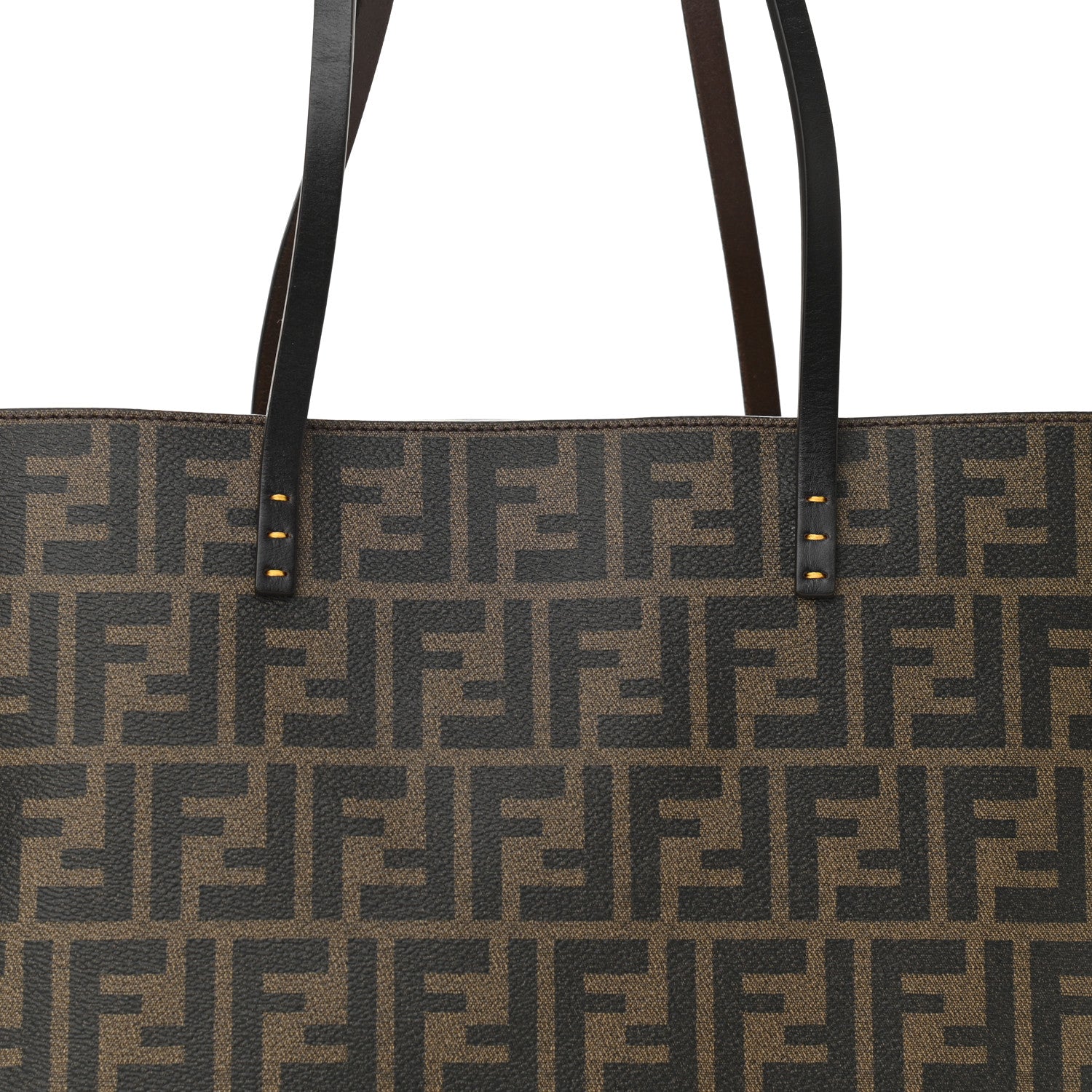 Fendi Zucca Spalmati Small Roll Tote Tobacco Yellow 8 of 10