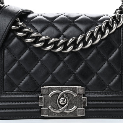 Chanel Lambskin Quilted Small Boy Flap Black 7 of 9