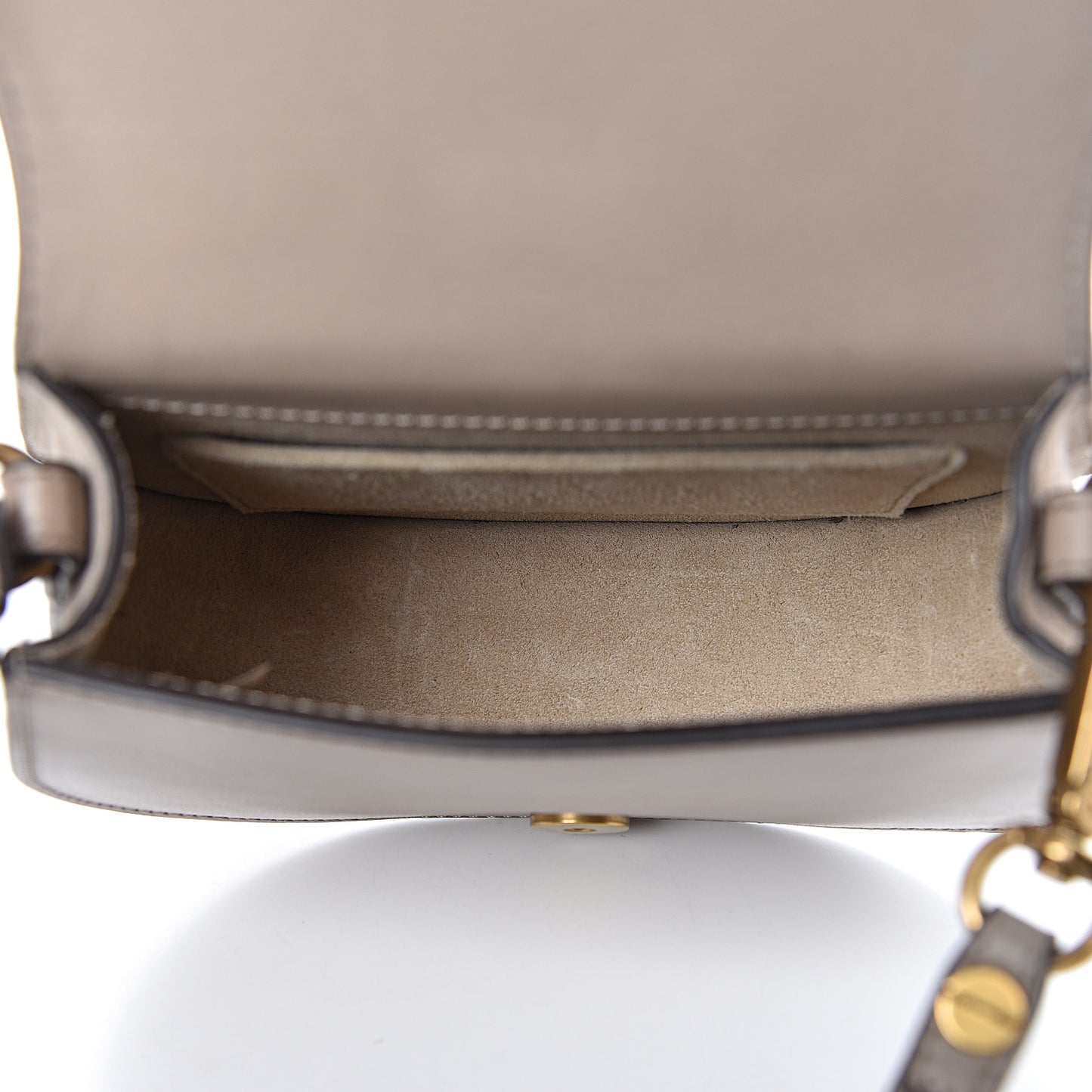 Calfskin Suede Small Nile Bracelet Bag Motty Grey