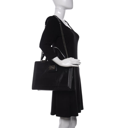 Chanel Glazed Calfskin Boy Tote Black 2 of 16