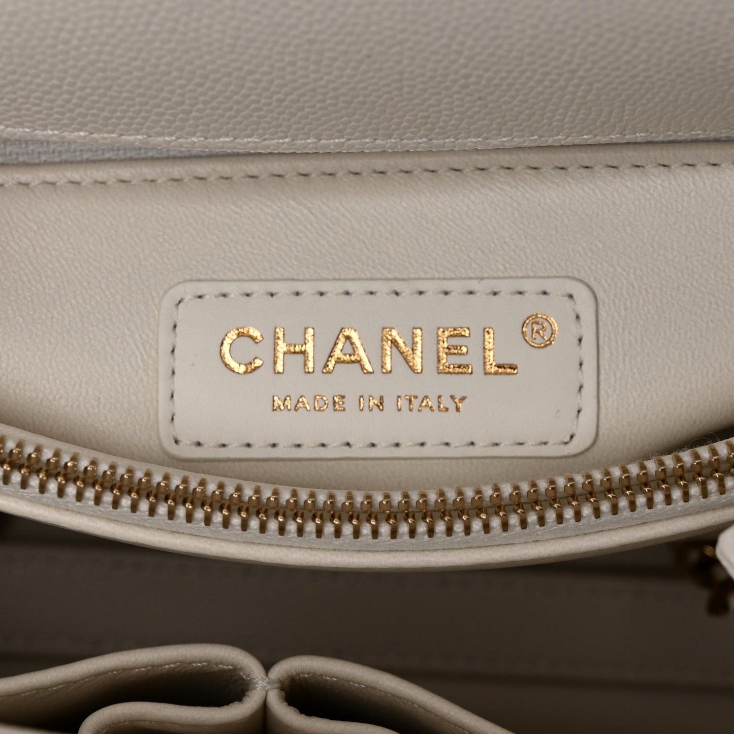 Caviar Quilted Small Coco Handle Flap White