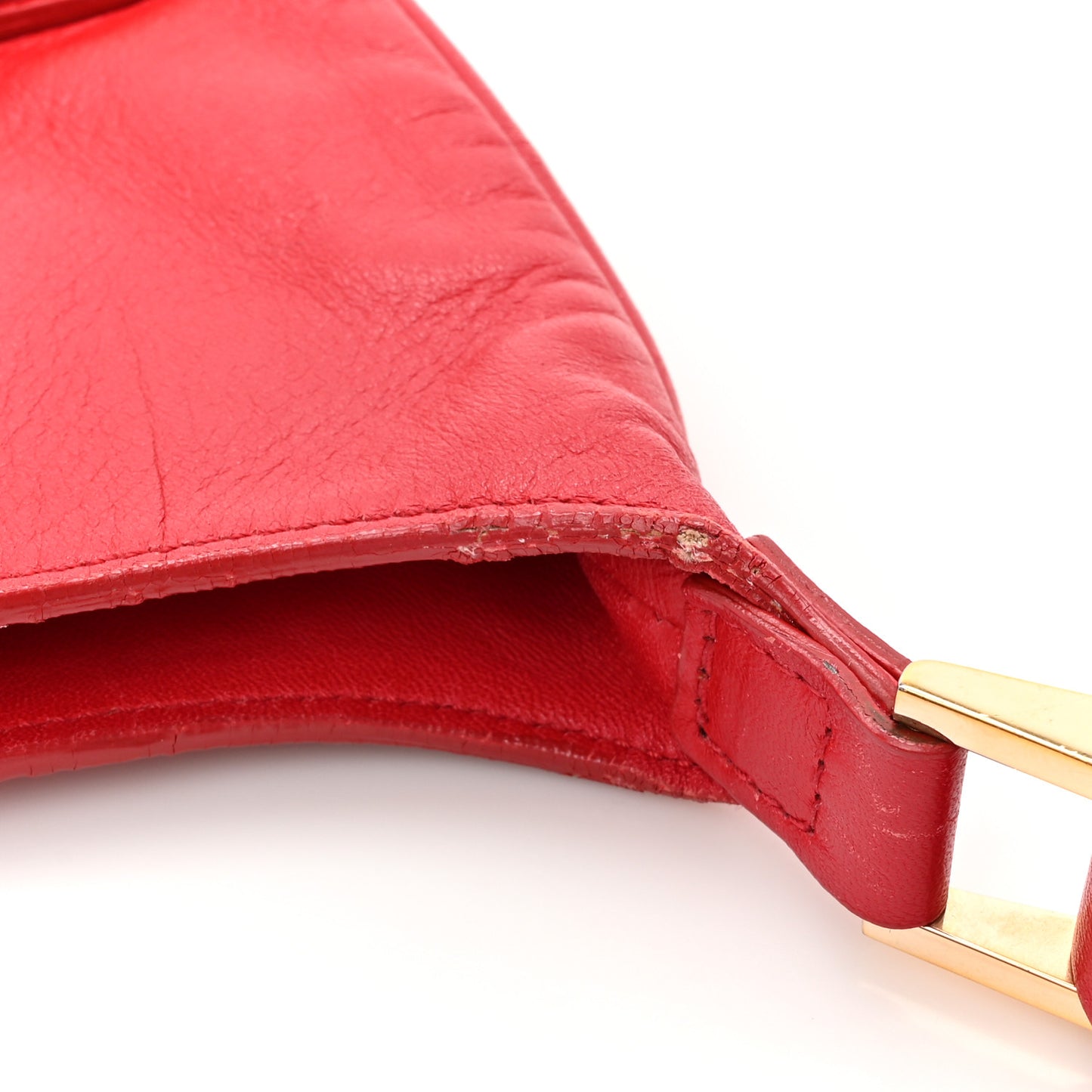 Calfskin Palazzo Fringe Shoulder Bag Red