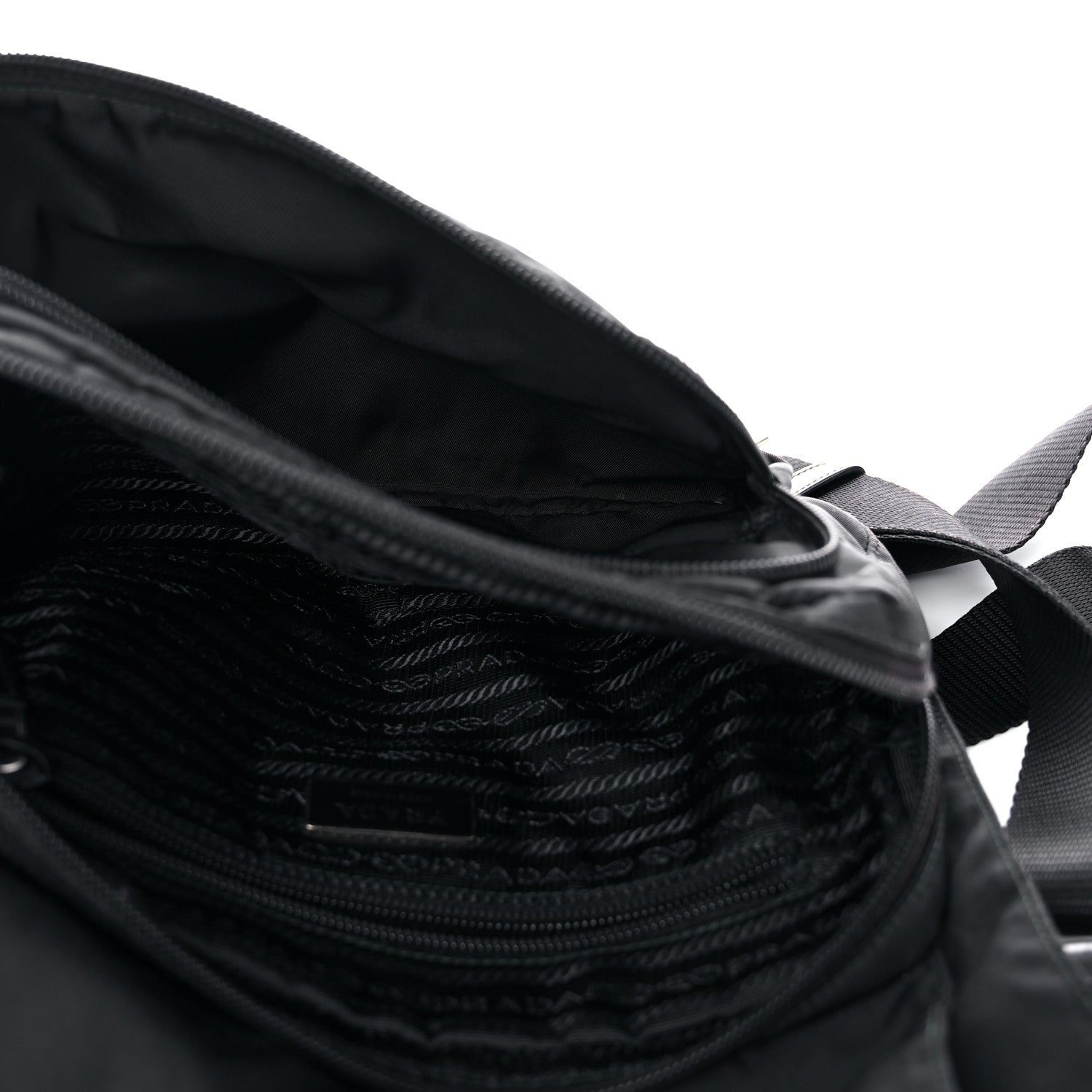 Prada Nylon Messenger Bag Black 4 of 14