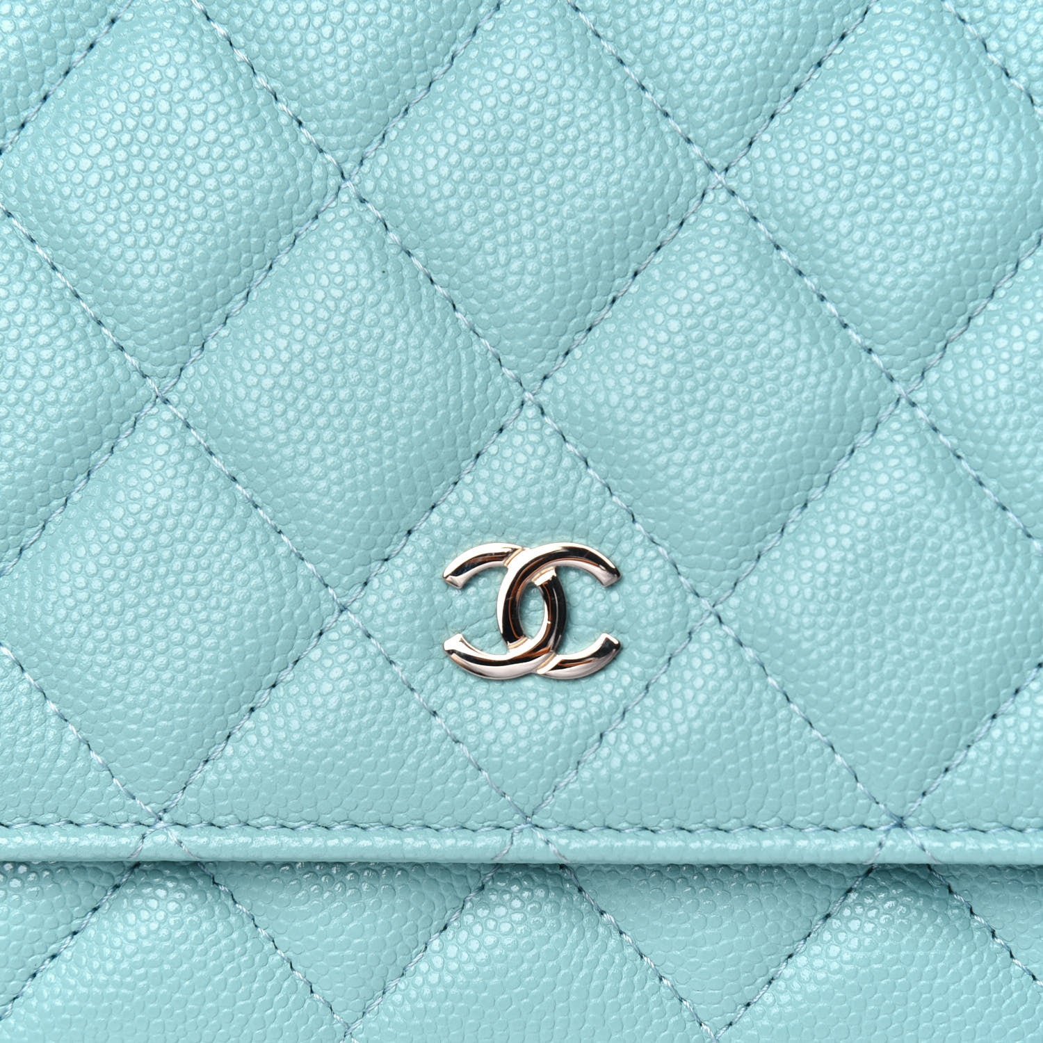 Chanel Caviar Quilted Wallet On Chain WOC Light Blue 12 of 13