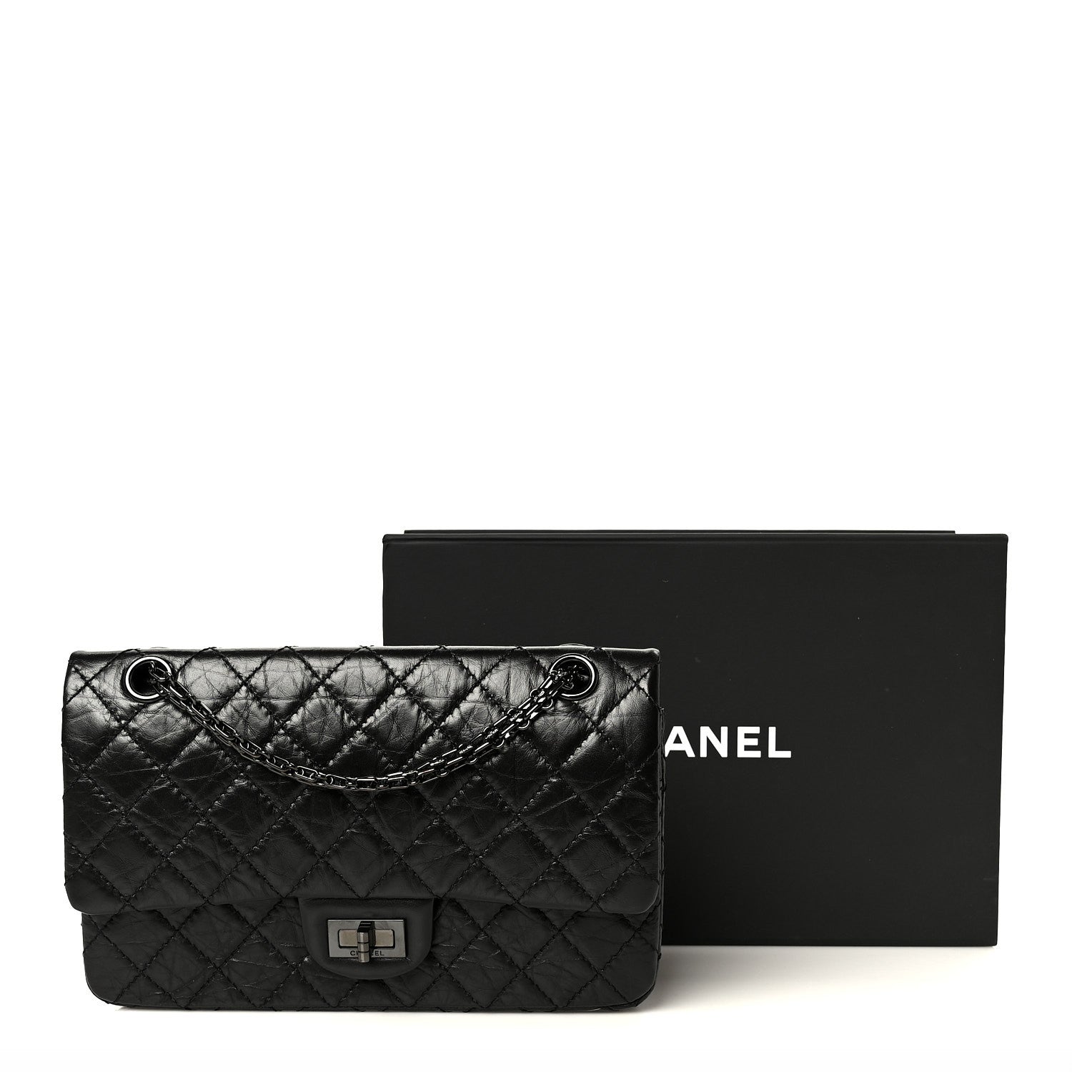Chanel Aged Calfskin Quilted 2.55 Reissue 225 Flap So Black 11 of 11