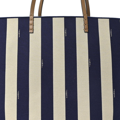Fendi Pequin Vitello Reversible Large Shopping Tote Midnight Blue 7 of 11