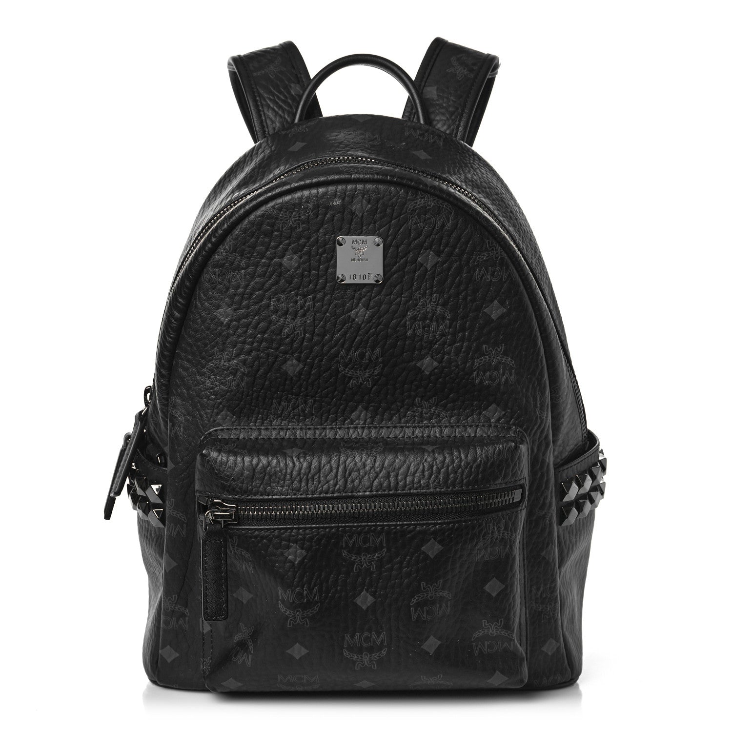 MCM Visetos Small Side Stud Stark Backpack Black 1 of 9