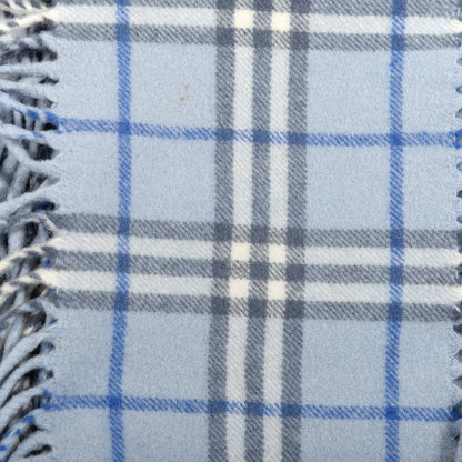 Burberry Cashmere Check Happy Fringe Scarf Light Blue 4 of 4
