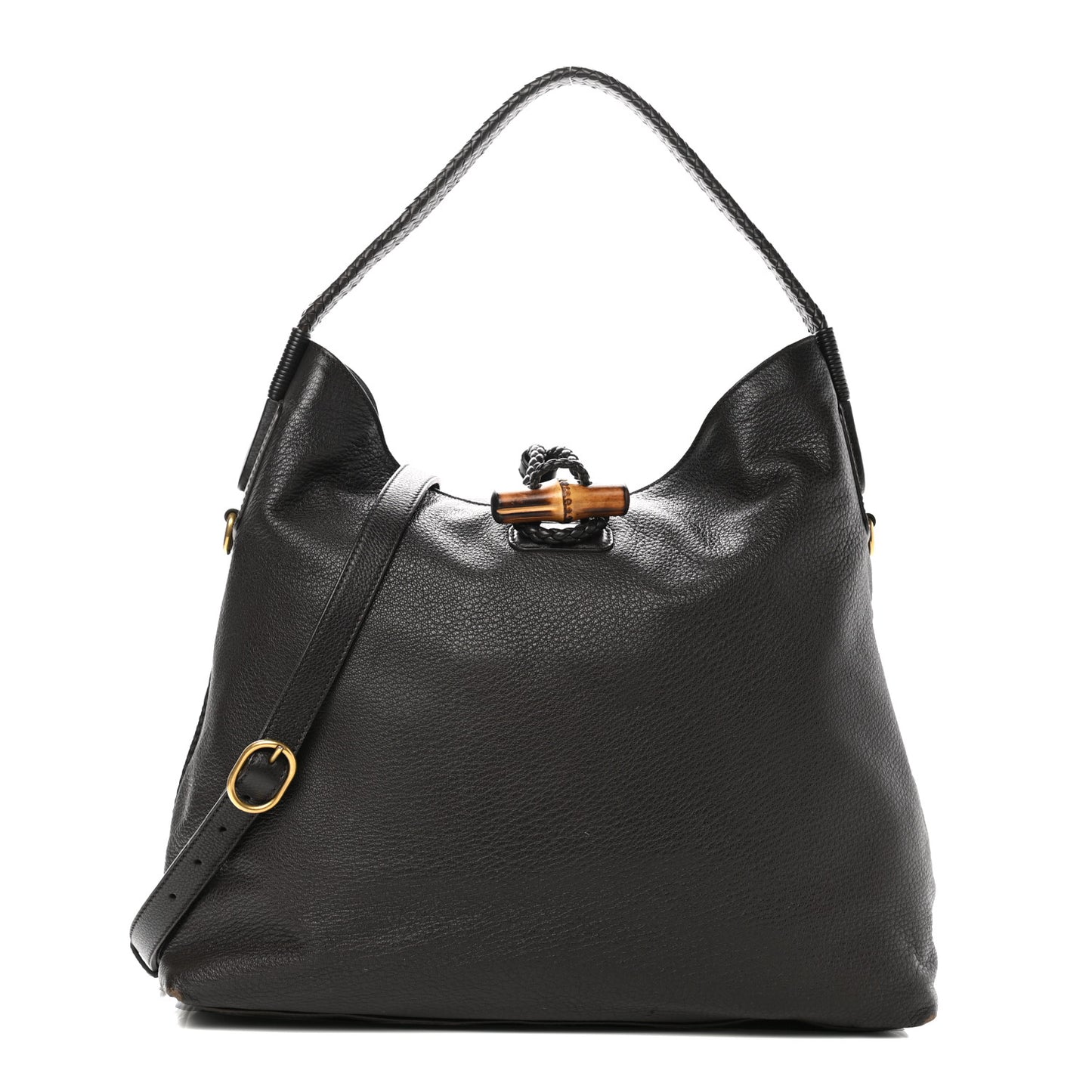 Deerskin Large Hip Bamboo Hobo Dark Cocoa