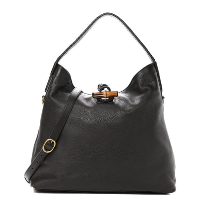 Gucci Deerskin Large Hip Bamboo Hobo Dark Cocoa 1 of 10