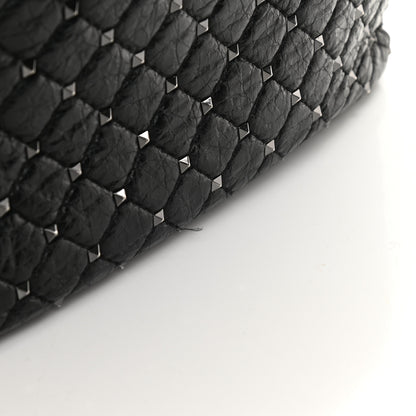 Valentino Garavani Craquele Nappa Large Rockstud Spike Shoulder Bag Black 15 of 15