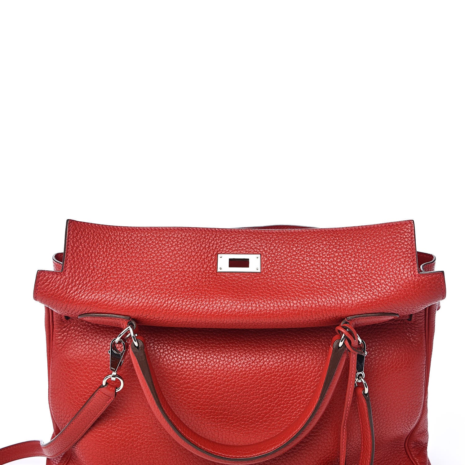 Hermes Taurillon Clemence Retourne Kelly 35 Rouge Garance 17 of 35