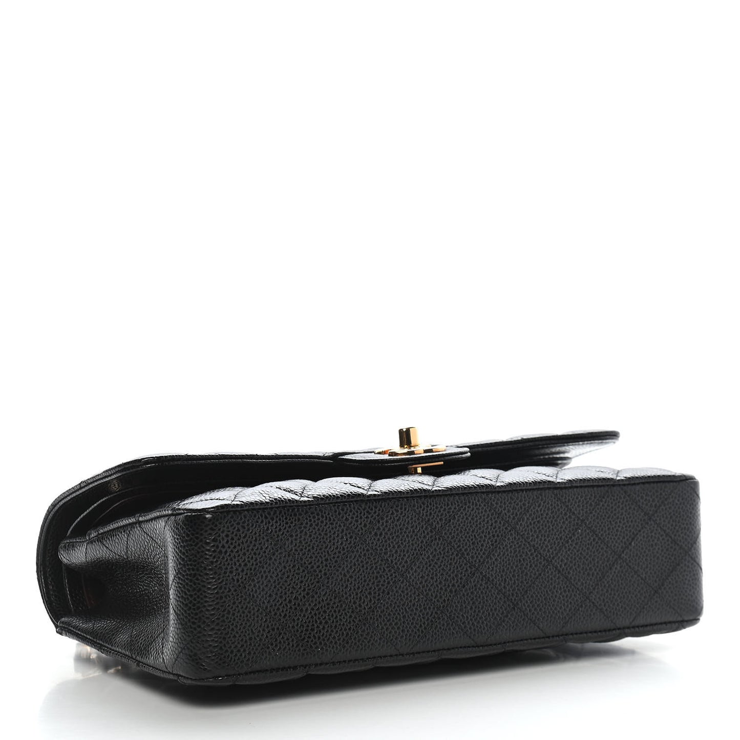 Caviar Quilted Medium Double Flap Black