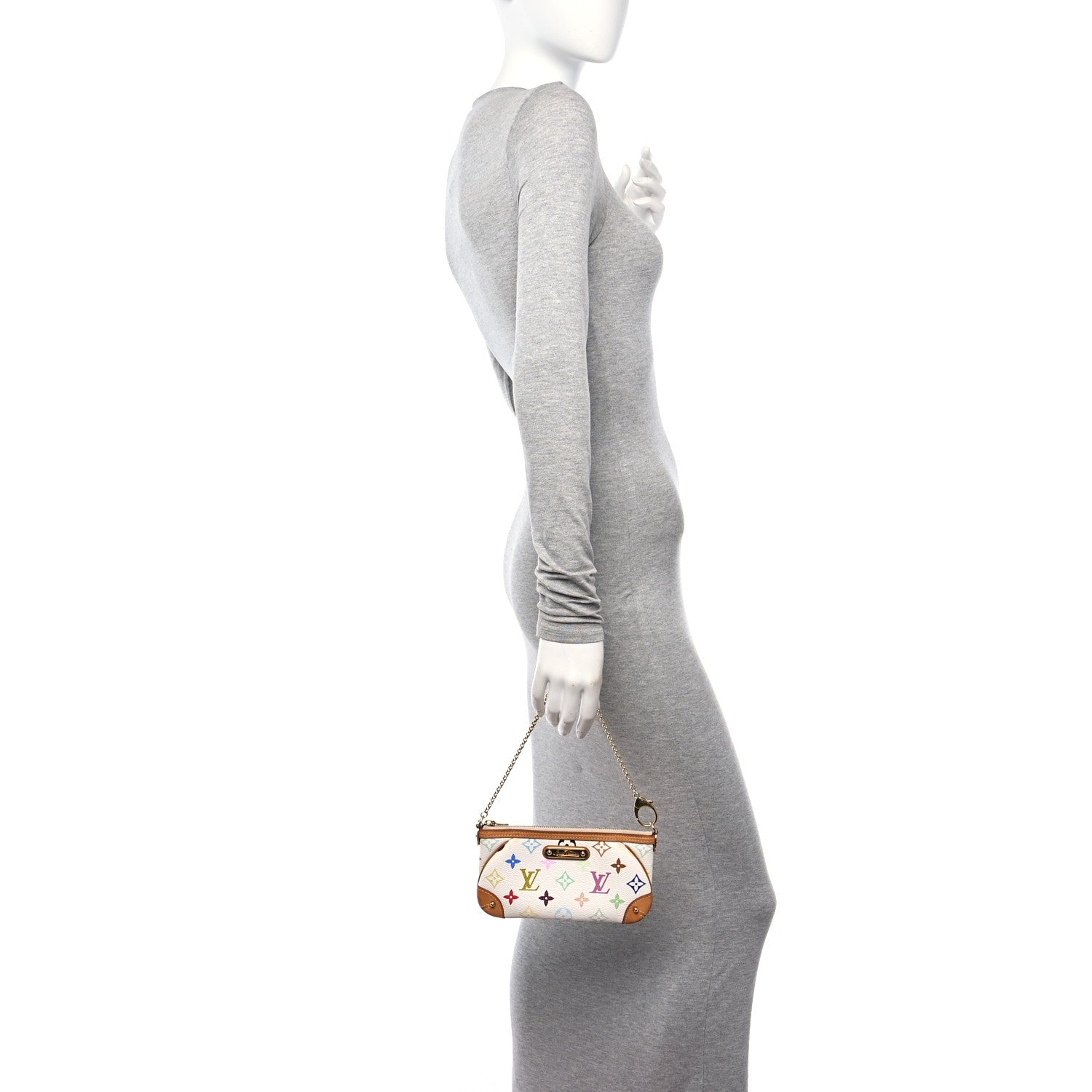 Louis Vuitton Monogram Multicolor Pochette Milla MM White 2 of 12