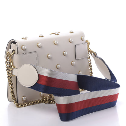 Gucci Nappa Pearl Studded Mini Queen Margaret Broadway Shoulder Bag Mystic White 4 of 11