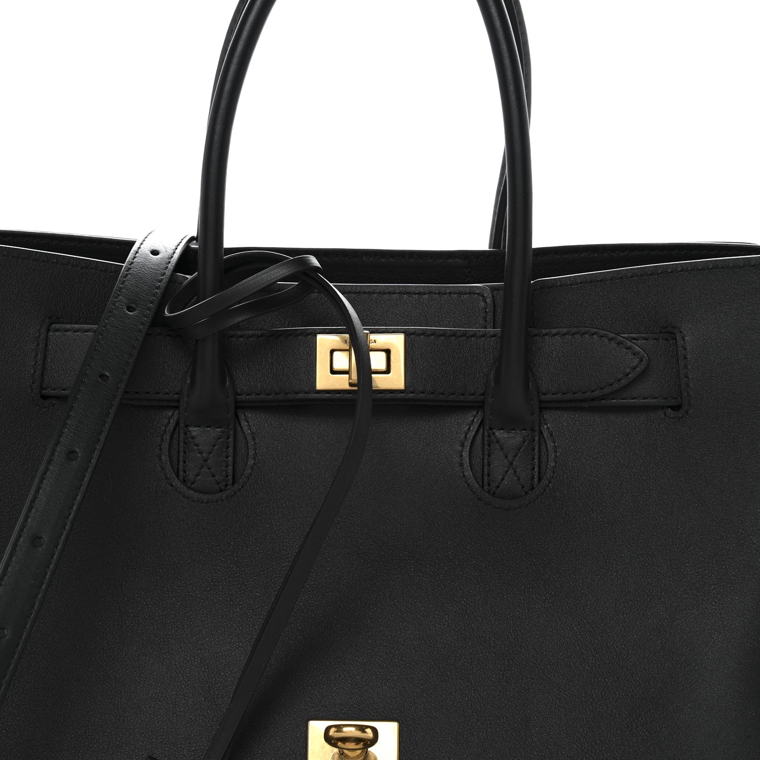 Balenciaga Smooth Calfskin Small Bel Air Carry All Bag Black 7 of 9