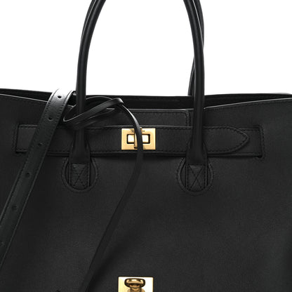 Balenciaga Smooth Calfskin Small Bel Air Carry All Bag Black 7 of 9