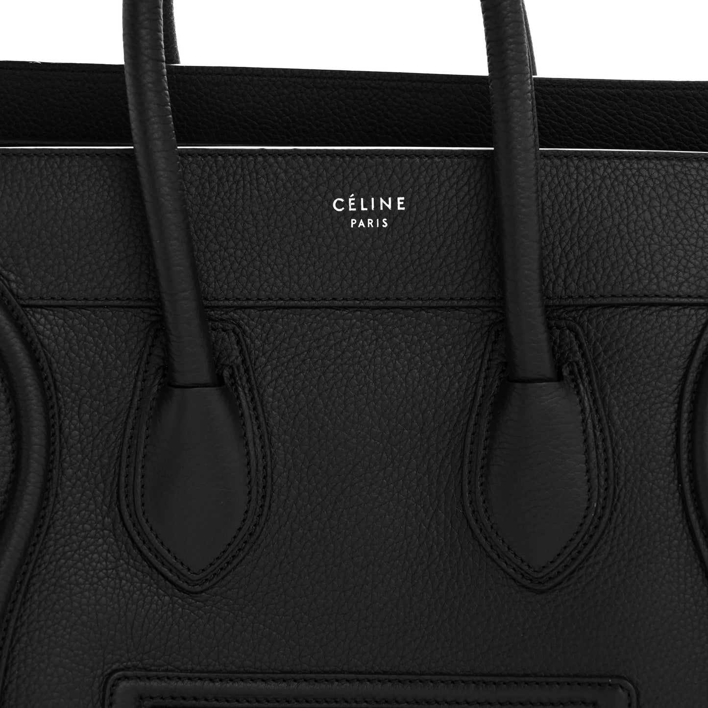 Drummed Calfskin Mini Luggage Black