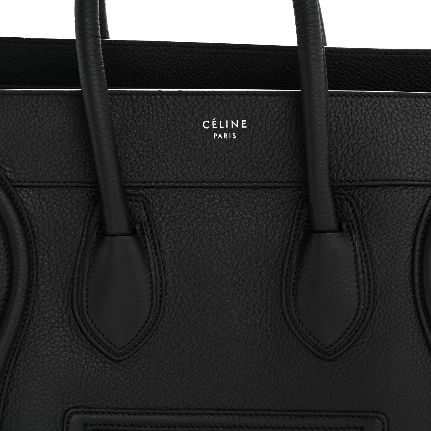 Celine Drummed Calfskin Mini Luggage Black 8 of 12