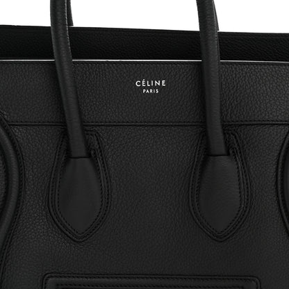 Celine Drummed Calfskin Mini Luggage Black 8 of 12