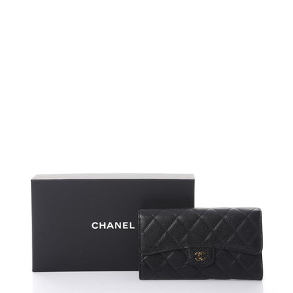 Chanel Caviar Quilted Large Flap Wallet Black 9 of 9