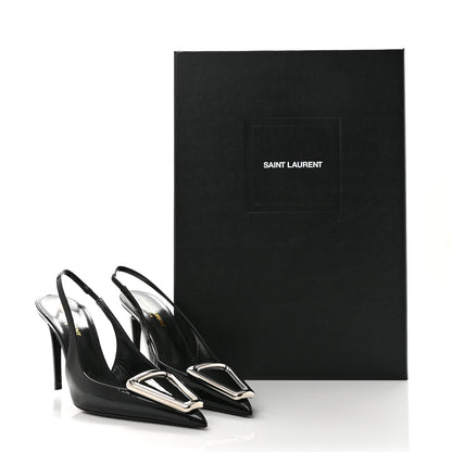 Saint Laurent Vernice Grupy Avenue 95 Slingback Pumps 37 Black 10 of 10